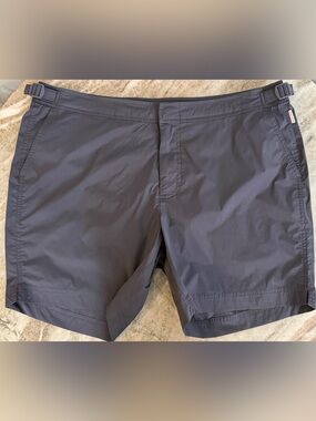 Orlebar Brown Bulldog Sport Side Tab Swim Trunks Shorts 36 Charcoal Gray $500